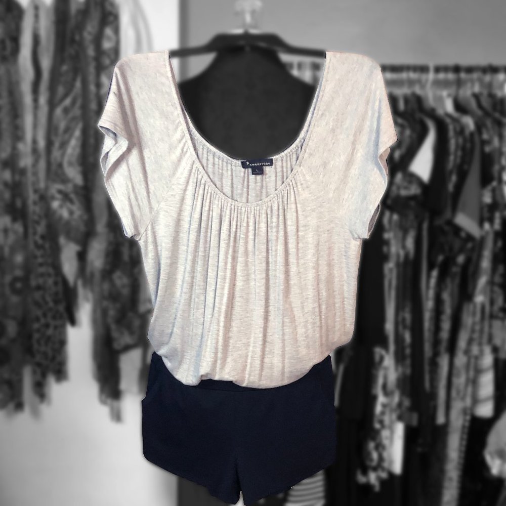 Forever 21 Gray and Black Shorts Jumper